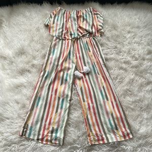 Shore Strapless Striped Wide‎ Leg Jumpsuit